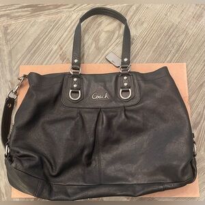 Coach Purse Ashley Black Leather Carryall. Pre-owned but in excellent condition.